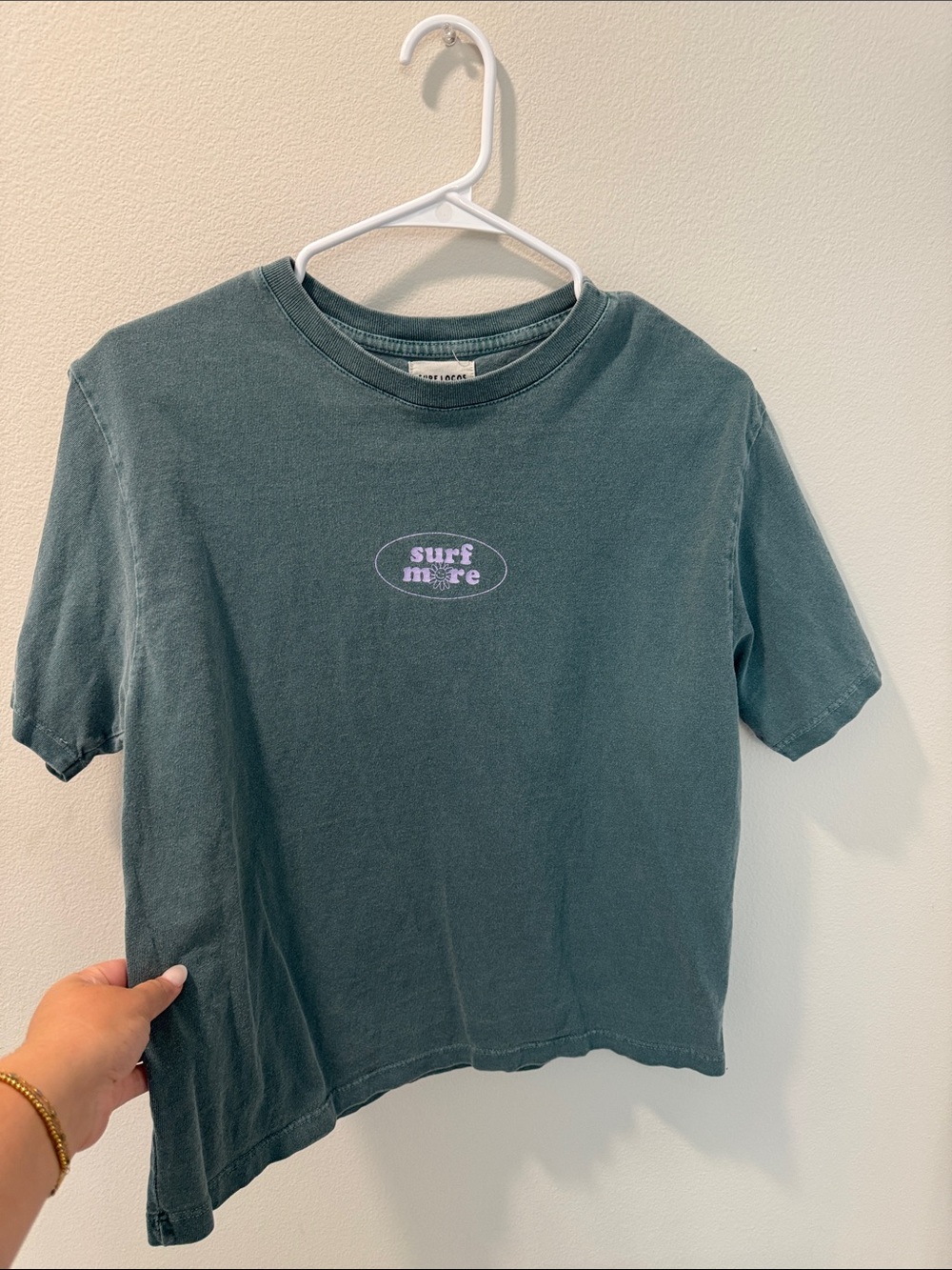 Surf More Short Sleeve Tee in Teal - Women's Casual Top